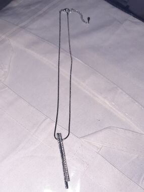 Silver Double Bar Pendant Necklace - Women Jewelry